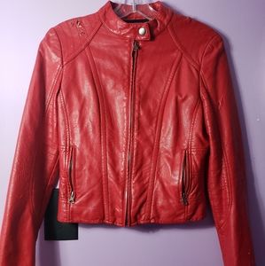 Vintage Red Leather Jacket Size Small